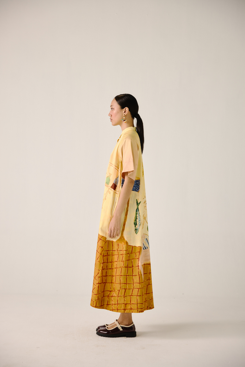 A-Line Long Dress - Fisherman cotton by CORD for women in Singapore