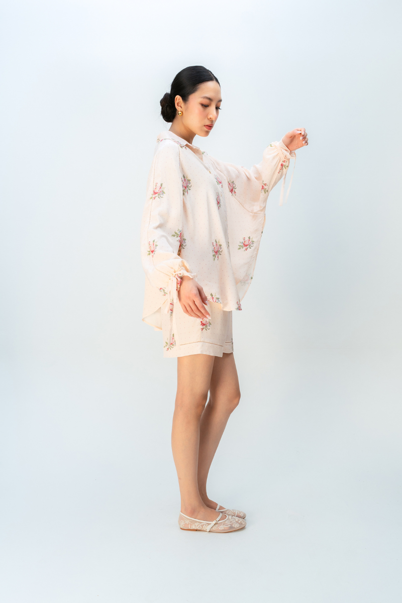 ALMOND DAZE CO-ORD SET crepe co-ord set by Ode to Odd in blush pink for women in Singapore