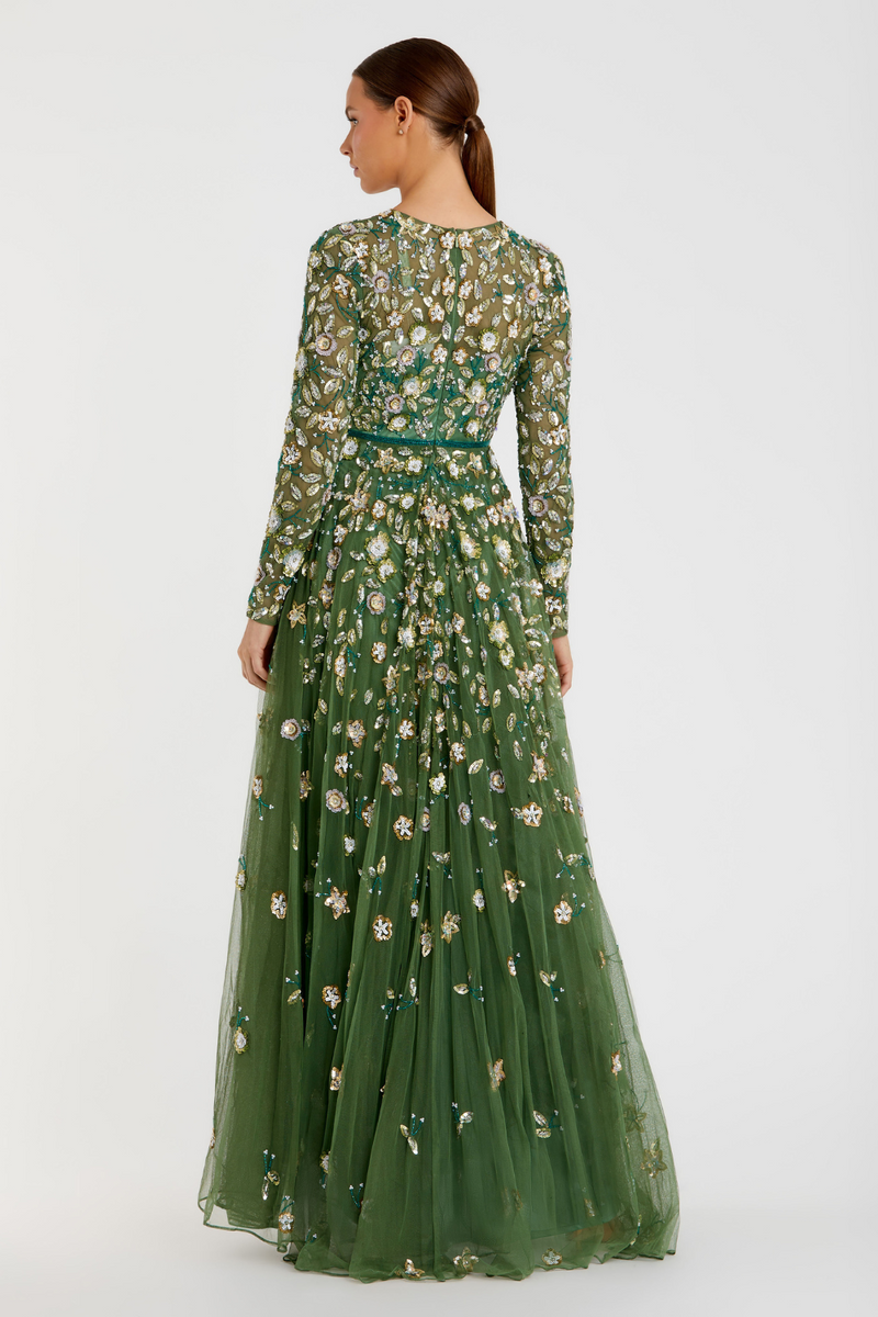 5533- A Line Gown-Sage by Mac Duggal for women in Singapore
