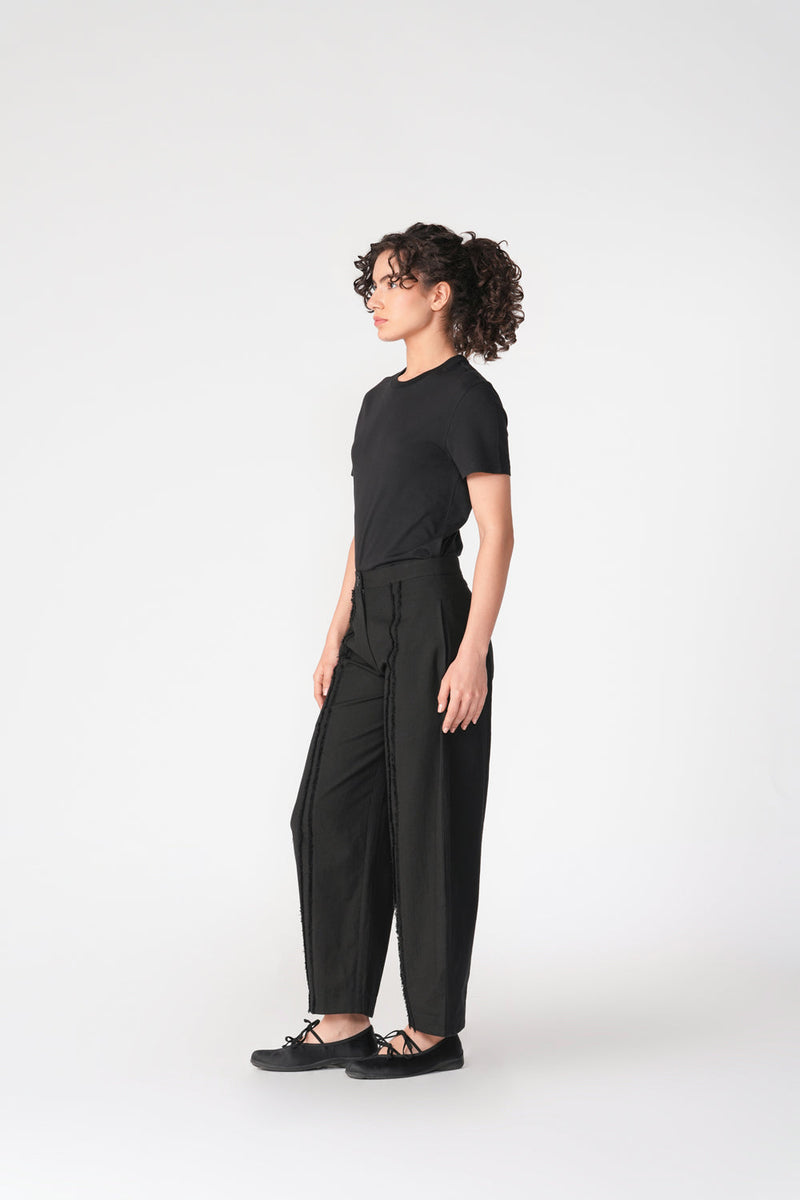 Single Pleat Barrel Pants pant/trouser by Turn Black in black for women in Singapore