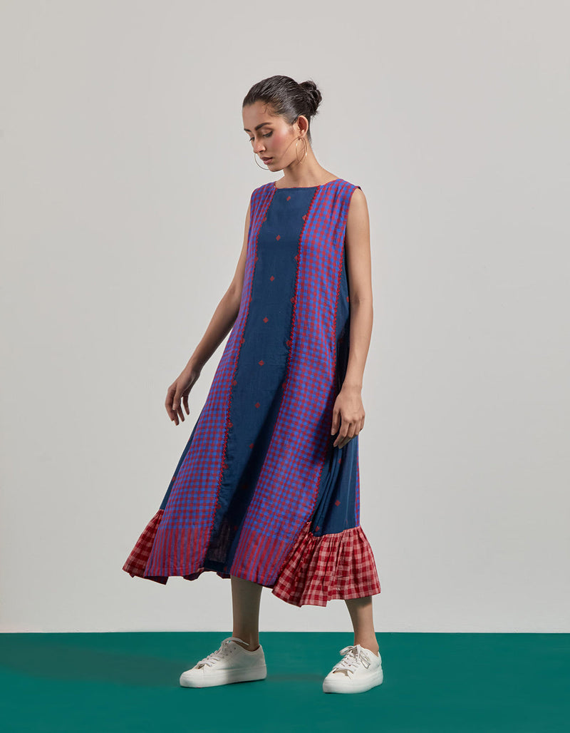 Elysian True Blue Dress gamcha dress by 145 East in blue, purple for women in Singapore