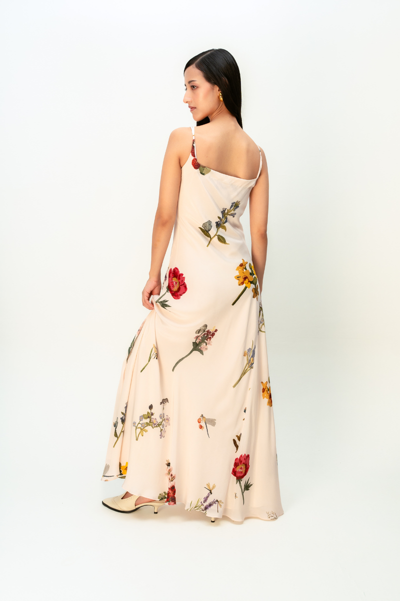 Dandelion Drift Dress crepe dress by Ode to Odd in blush pink for women in Singapore