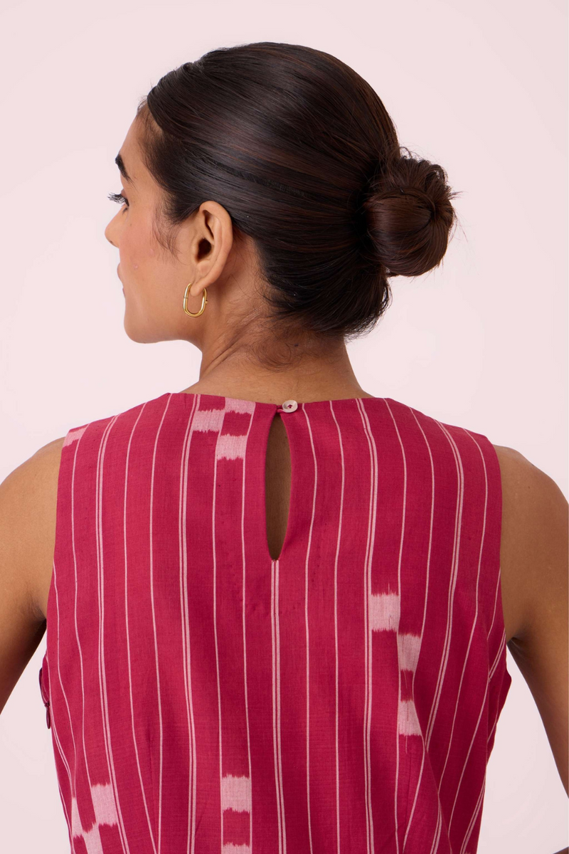 Katerina Rhubarb Ikat Dress cotton by The Summer House for women in Singapore