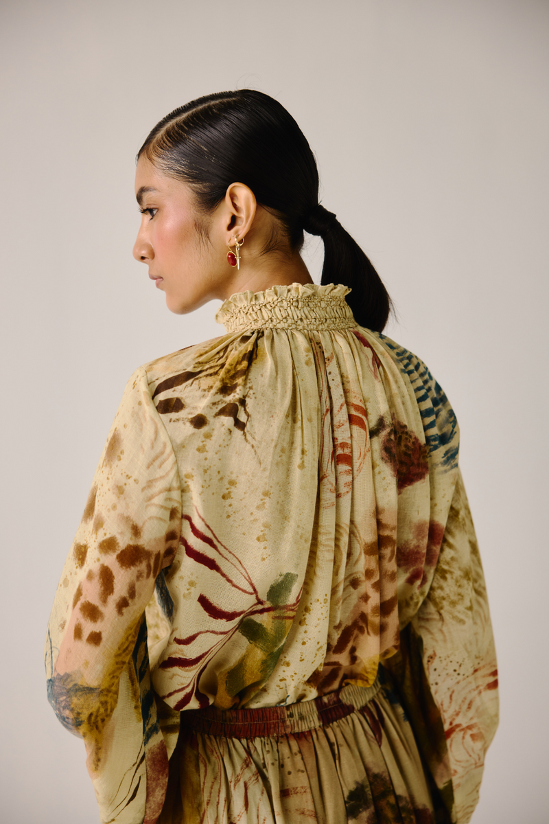 Farmer Top - Abstract cotton by CORD for women in Singapore