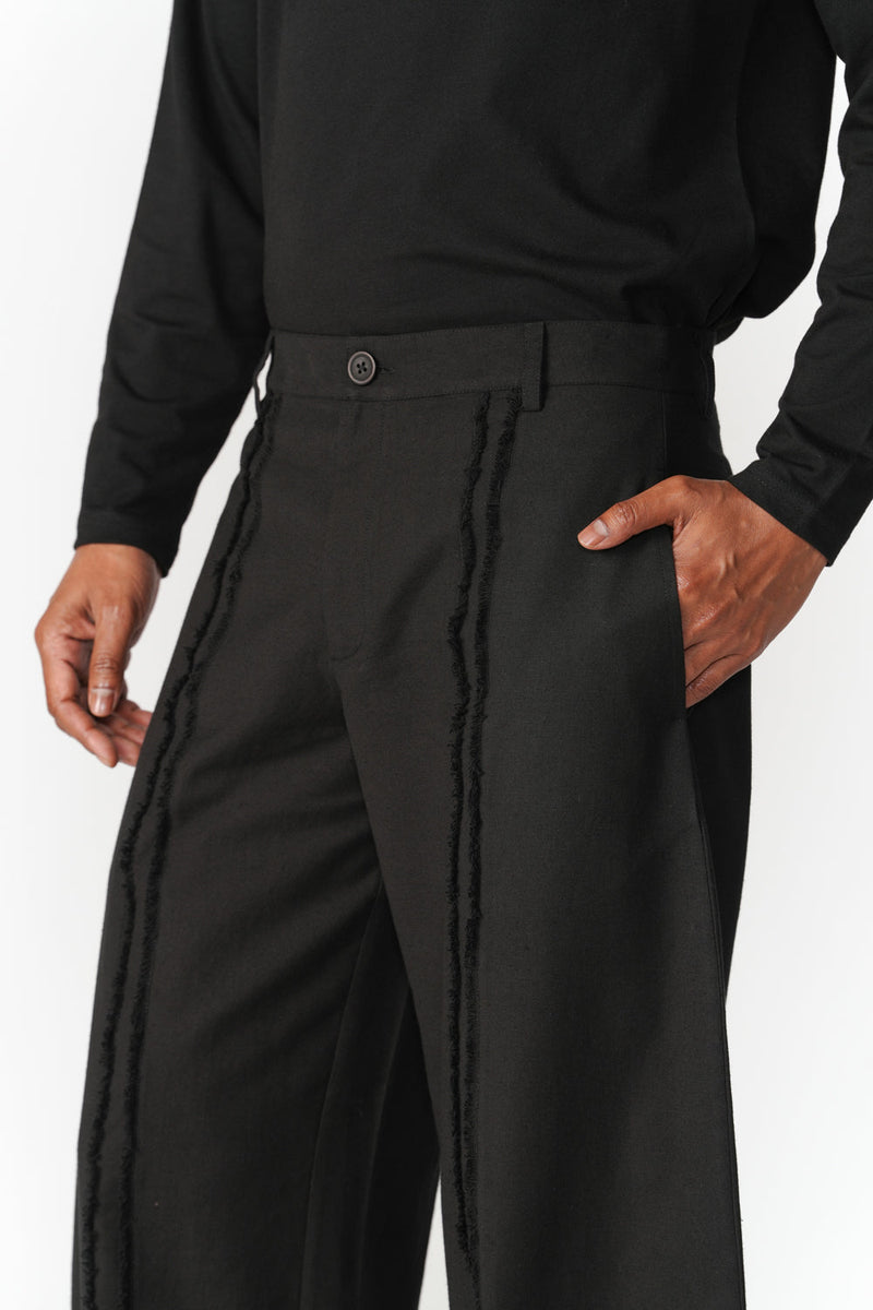 Slot Seam Pants pant/trouser by Turn Black in black for men in Singapore