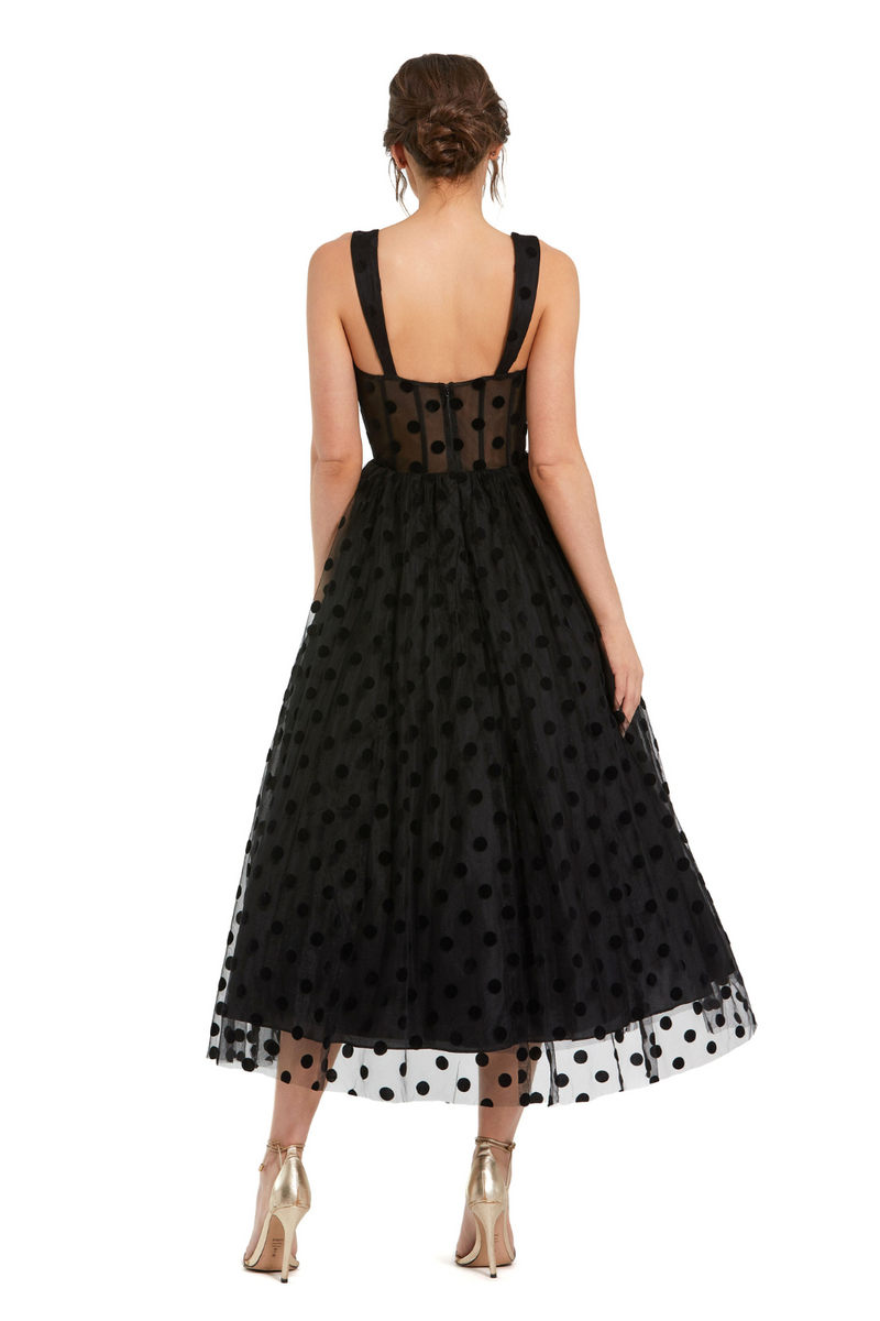 27539-A-Line Midi Dress-Black by Mac Duggal in black color for women in Singapore