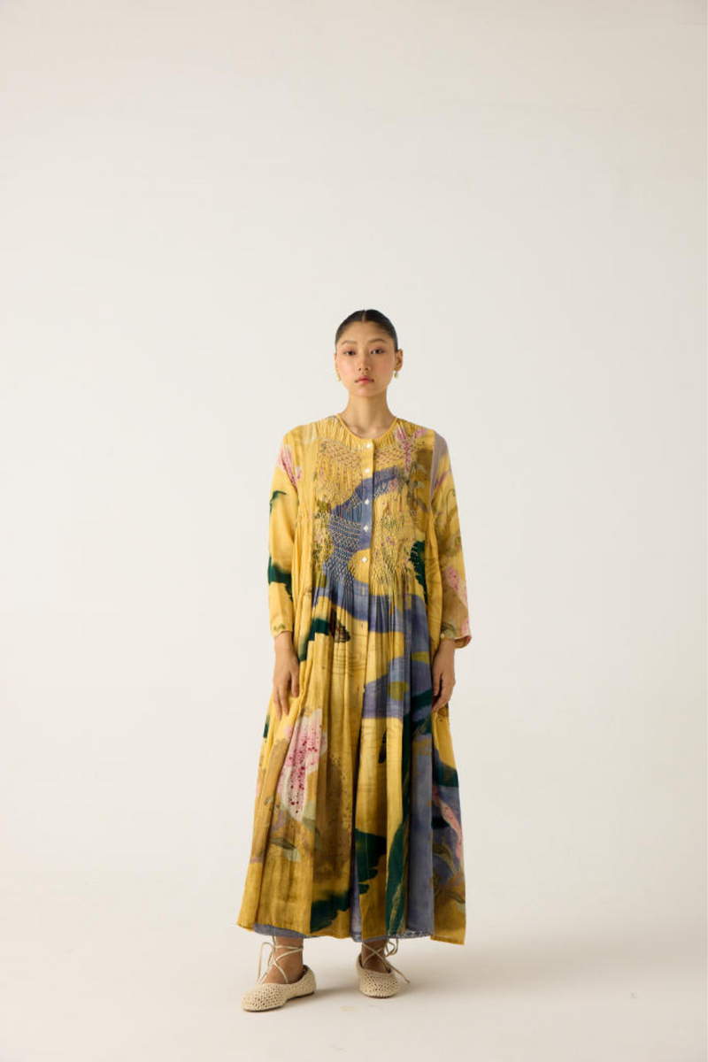 FRIDA SET- WALLFLOWER+INDIGO (FRIDA DRESS+EMILY SKIRT) cotton by CORD in multi for women in Singapore