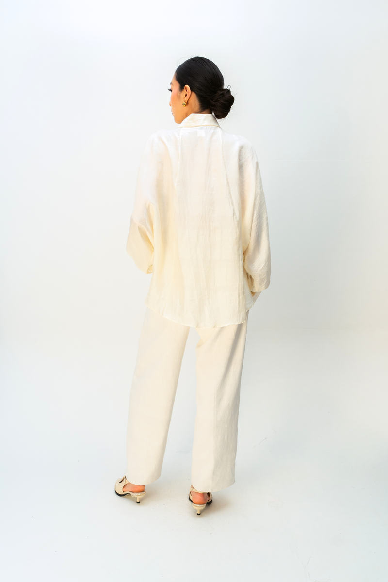 TWILIGHT ORCHARD SHIRT silk top/shirt by Ode to Odd in off white for women in Singapore