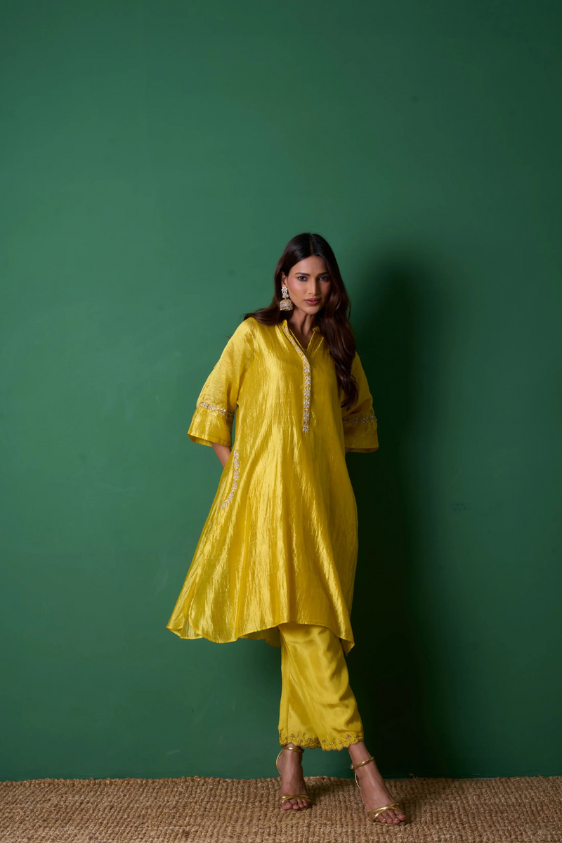 Radiance Kurta Set - Yellow with Dupatta