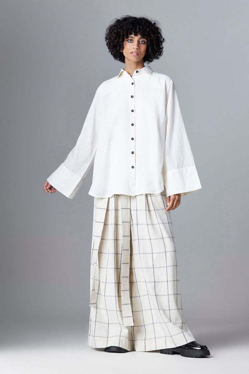 OLIVER SHIRT cotton Tops and Shirts by Chola in white color for women in Singapore