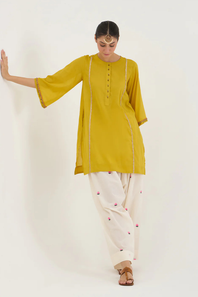 SAPPHIRE SET cotton by AAVIDI in mustard color for women in Singapore