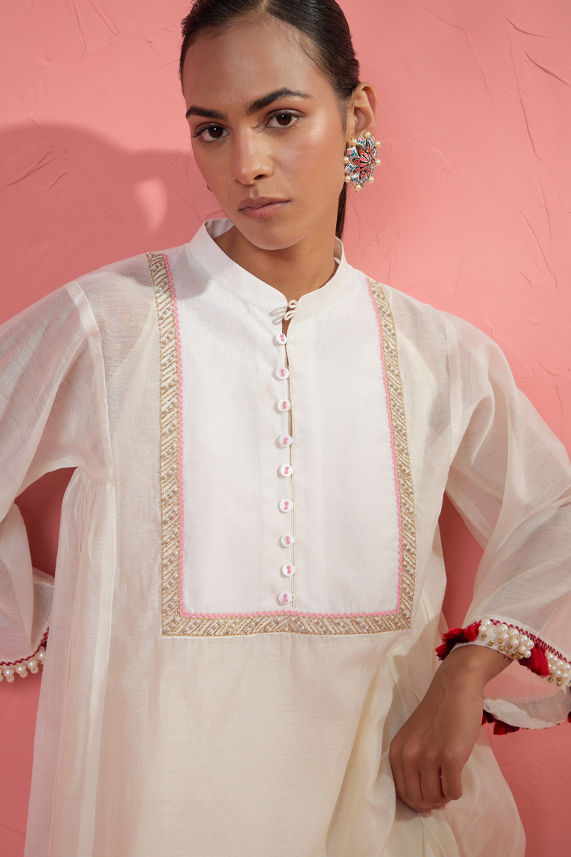 Rose Blush Set cotton cambric light kurta set by AAVIDI in multicolor for women in Singapore