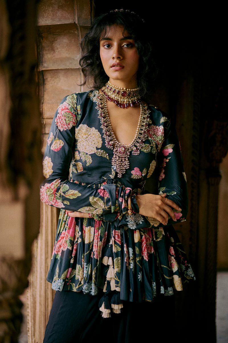 PH-2495 
Peplum 
Plazzoo Set by Paulmi & Harsh for women in Singapore