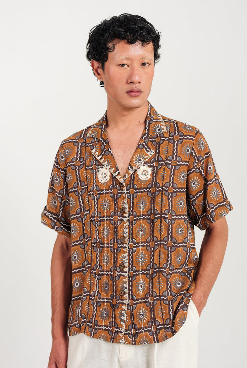 Choras Shirt cotton shirt by Jodi Men in brown for men in Singapore