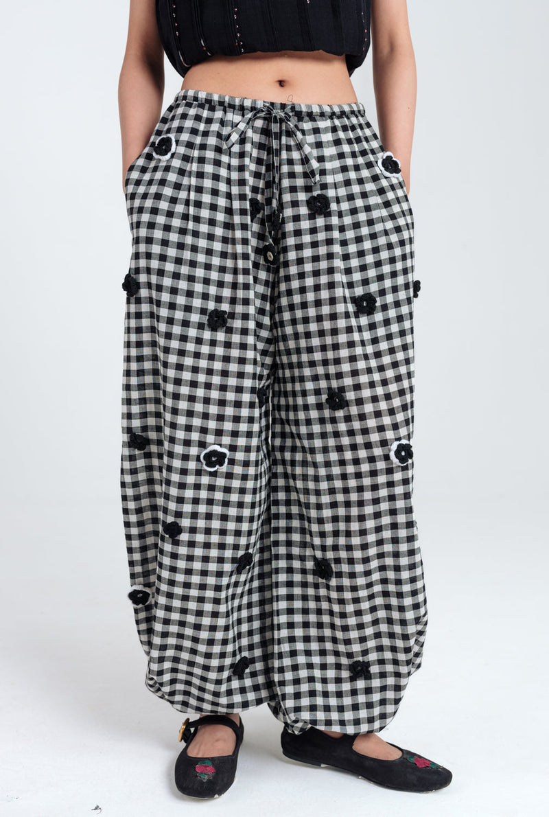 Groove Handloom Balloon Pants handwoven cotton pant/trouser by JodiLife in black, white for women in Singapore
