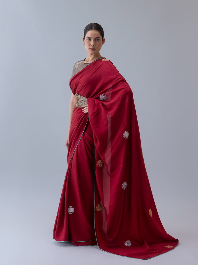 Drukyul Saree-Red