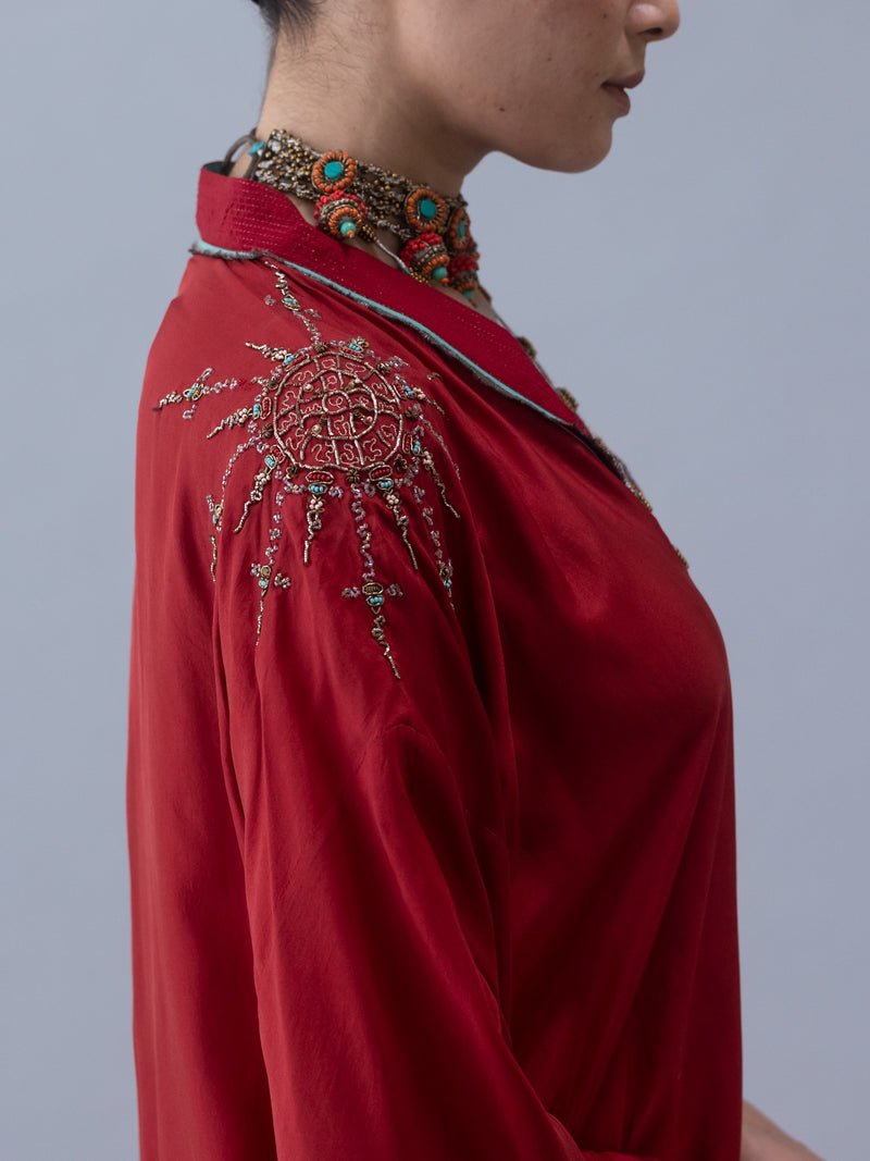 Tshog Kaftan-Deep Red