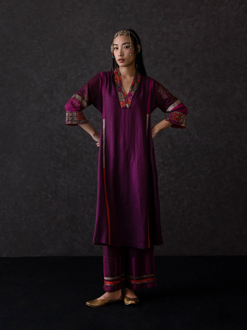 Utsang Kurta-Wine