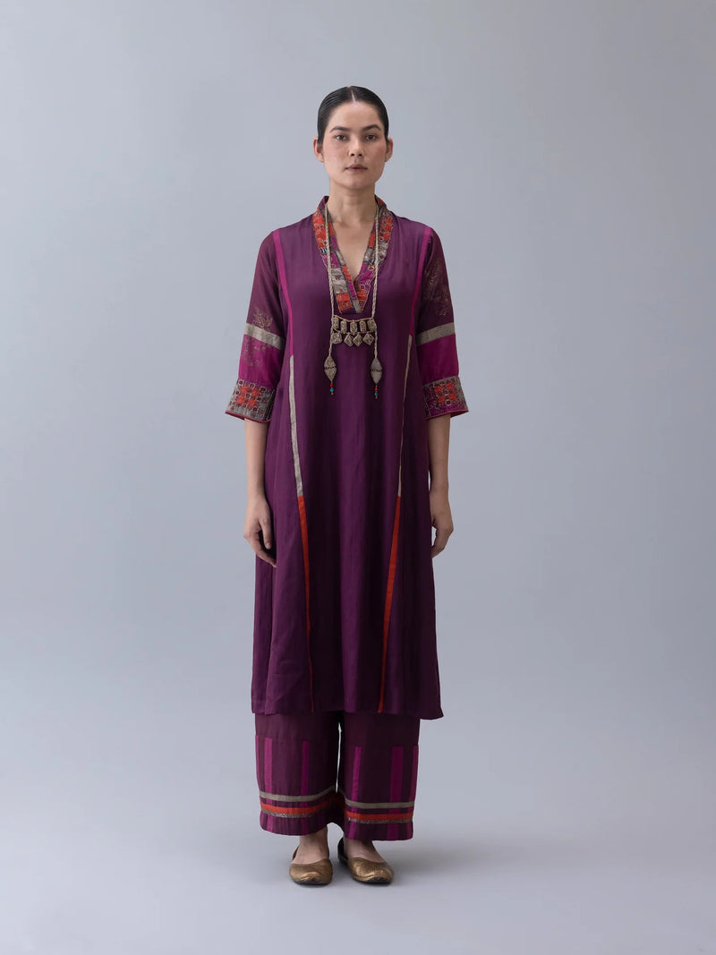 Utsang Kurta-Wine