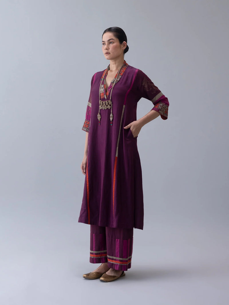 Utsang Kurta-Wine