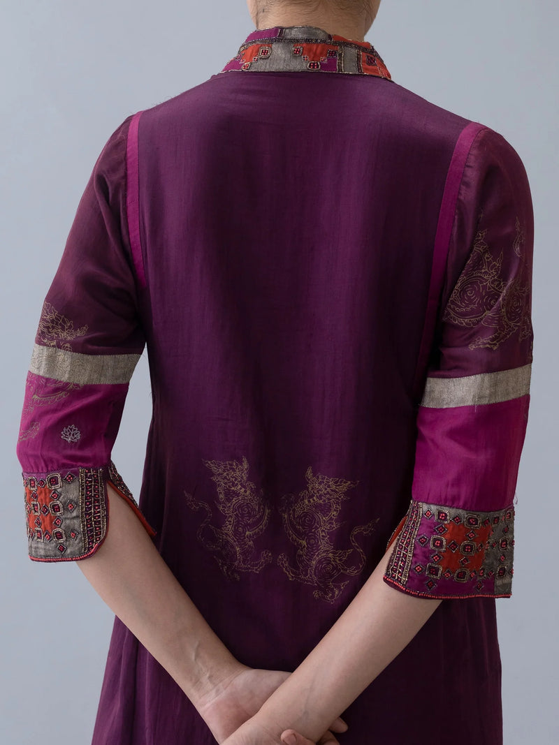Utsang Kurta-Wine