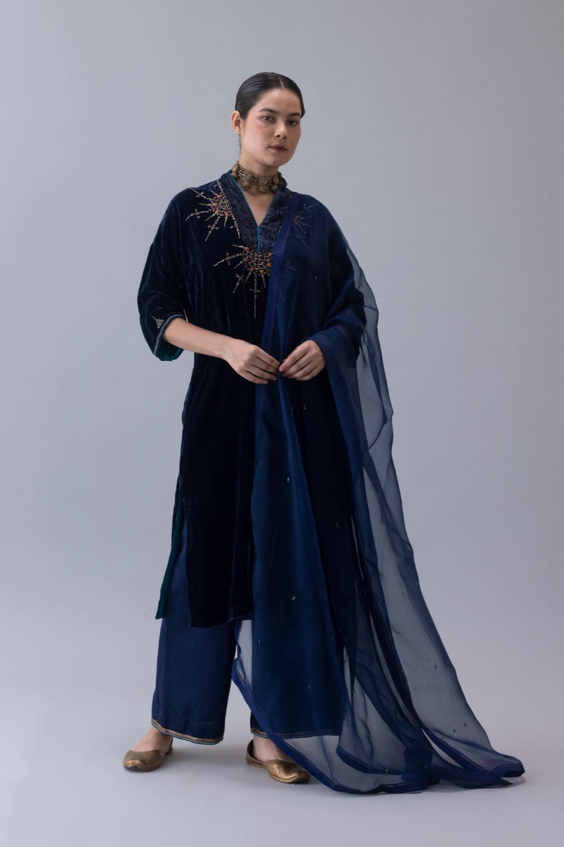 Jokhang Dupatta-Indigo