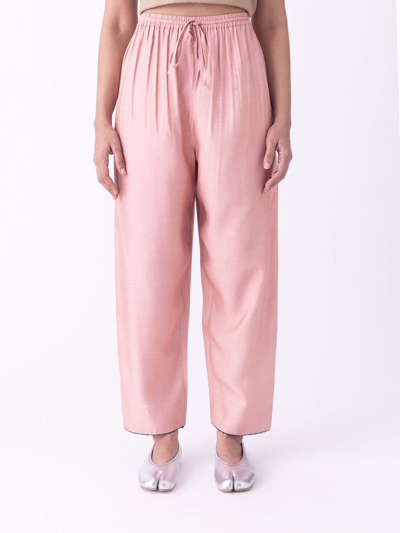 Mudiwa-Pyjama linen blend pyjama/salwar by Shades of India in beige for women in Singapore