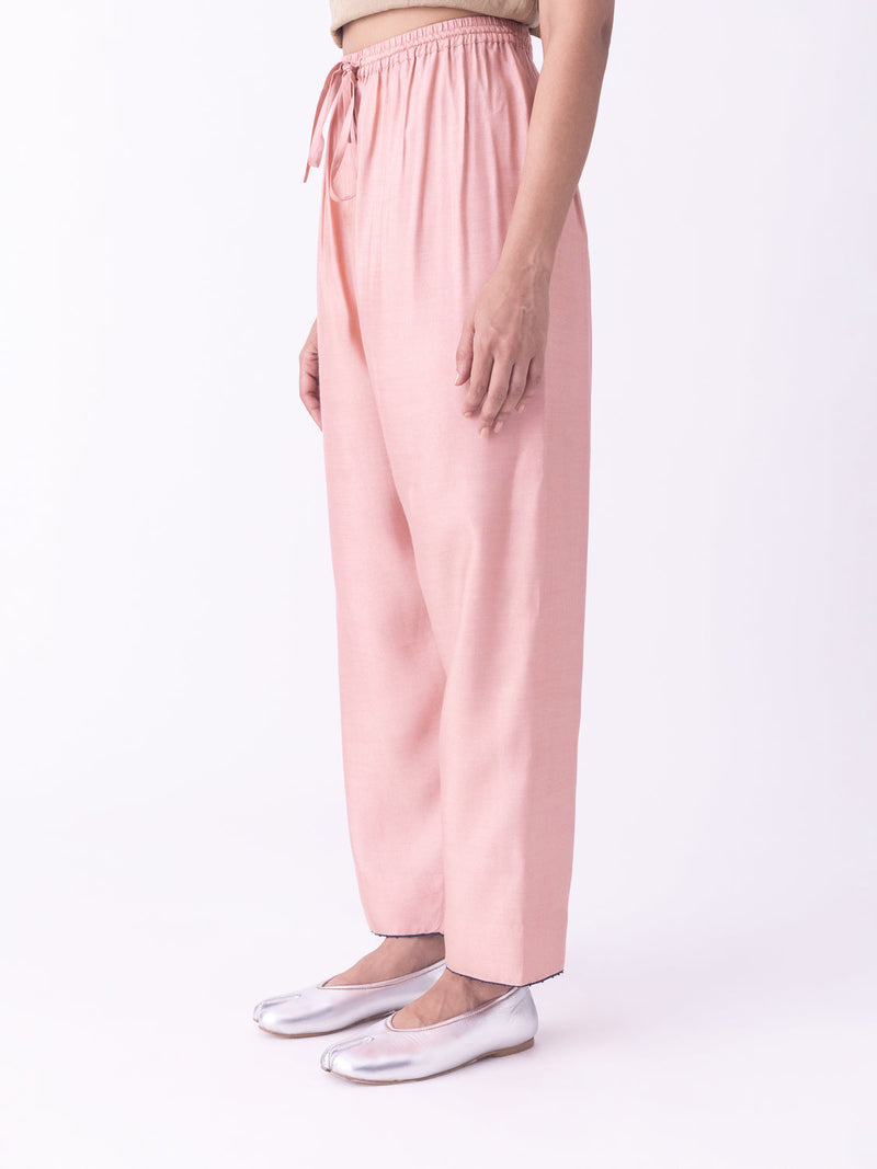 Mudiwa-Pyjama linen blend pyjama/salwar by Shades of India in beige for women in Singapore