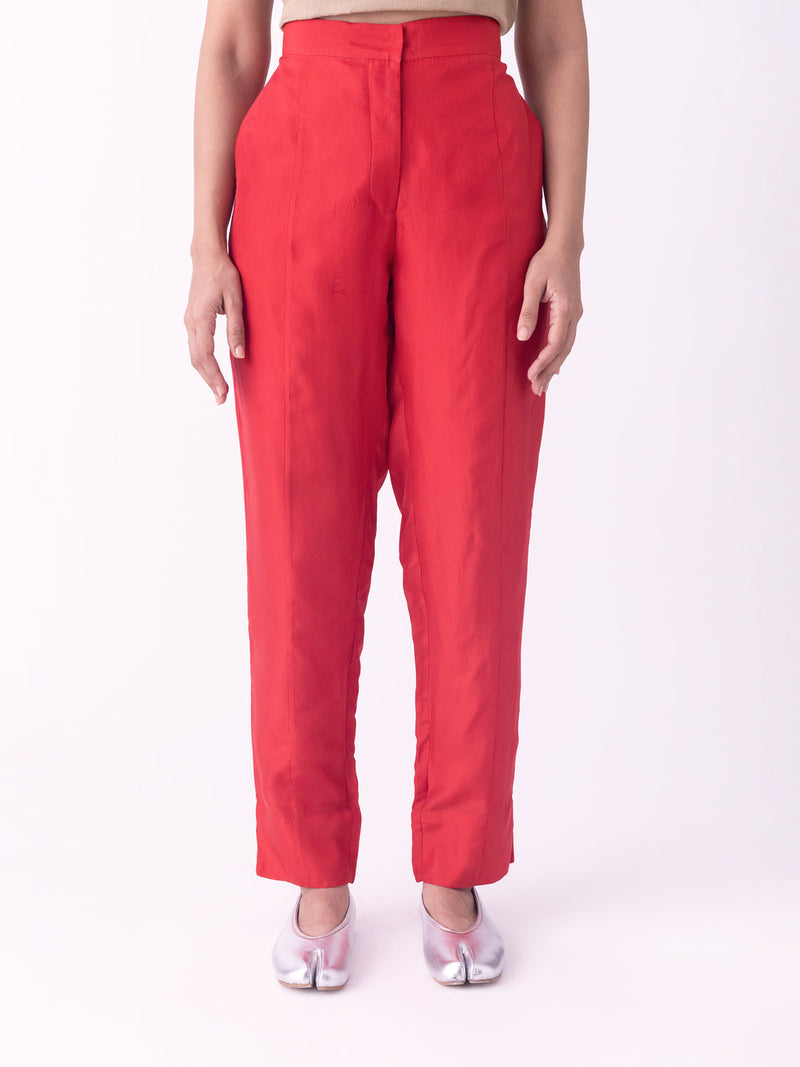 Dhar-Pant silk pyjama/salwar by Shades of India in red for women in Singapore