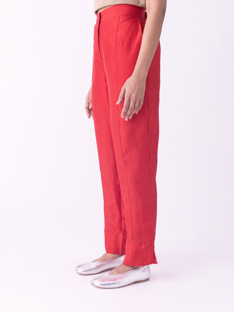 Dhar-Pant silk pyjama/salwar by Shades of India in red for women in Singapore