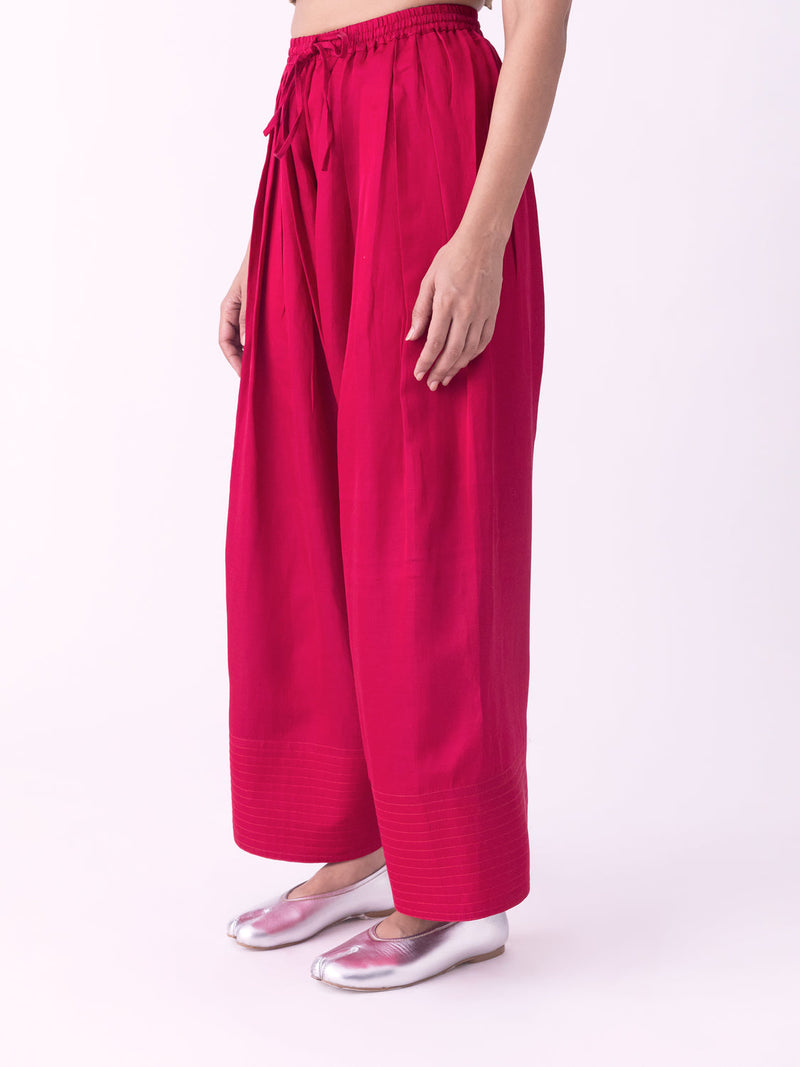 Vanya-Salwar linen blend pyjama/salwar by Shades of India in pink for women in Singapore