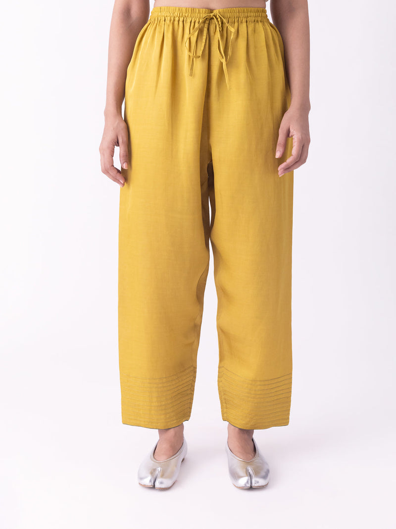 Peet-Pyjama linen viscose pyjama/salwar by Shades of India in mustard for women in Singapore