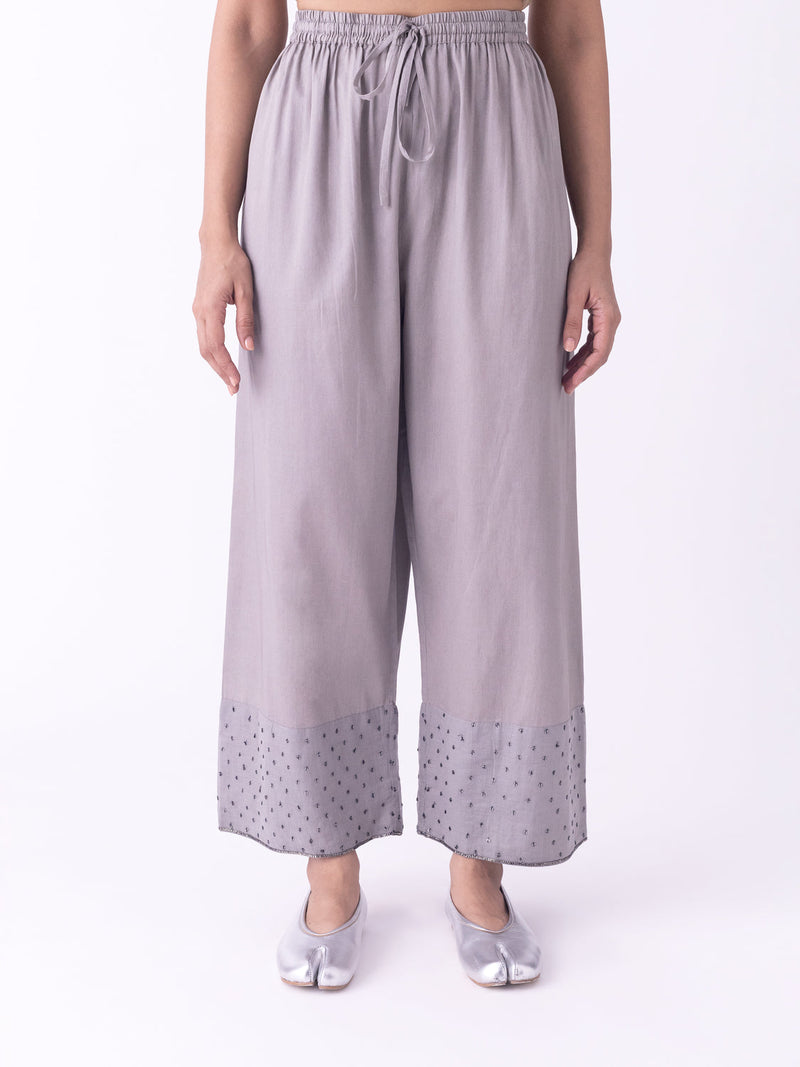 Vritika-Pyjama cotton satin pyjama/salwar by Shades of India in grey for women in Singapore