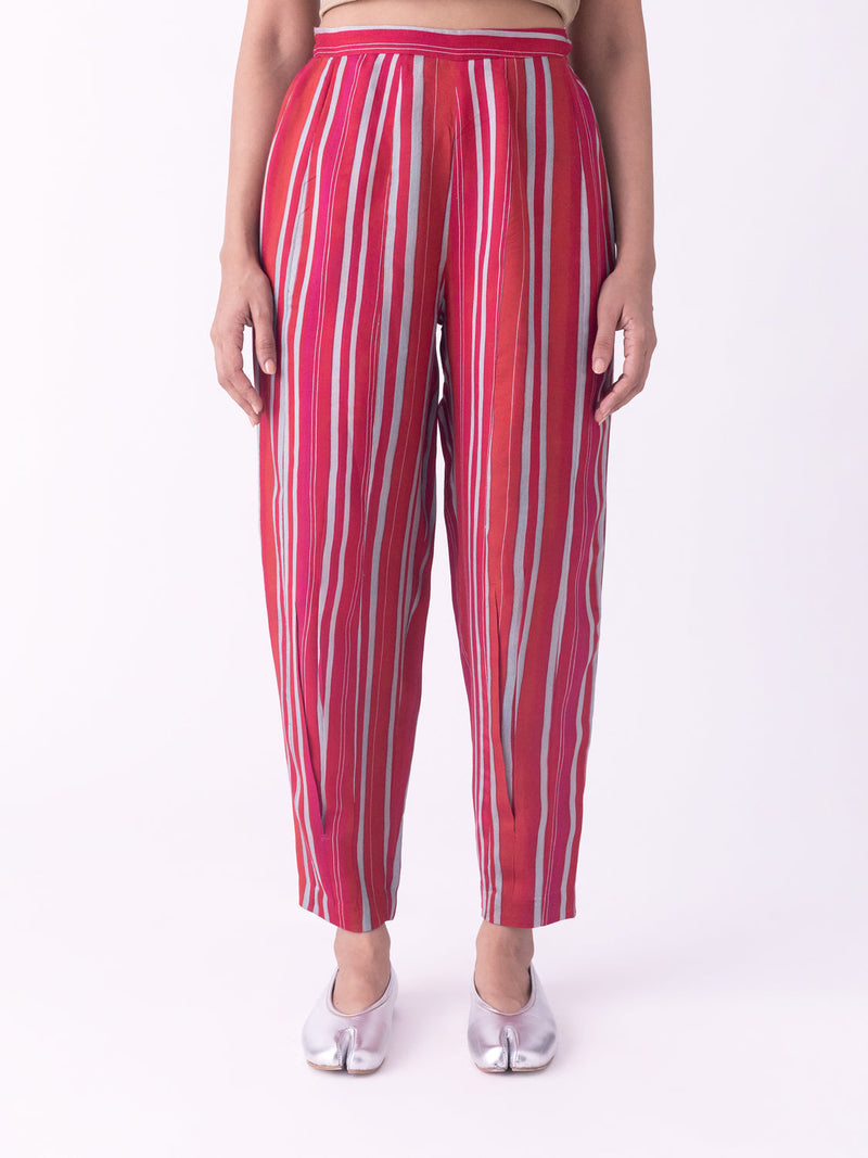 Beej-Pant silk blend pyjama/salwar by Shades of India in red for women in Singapore