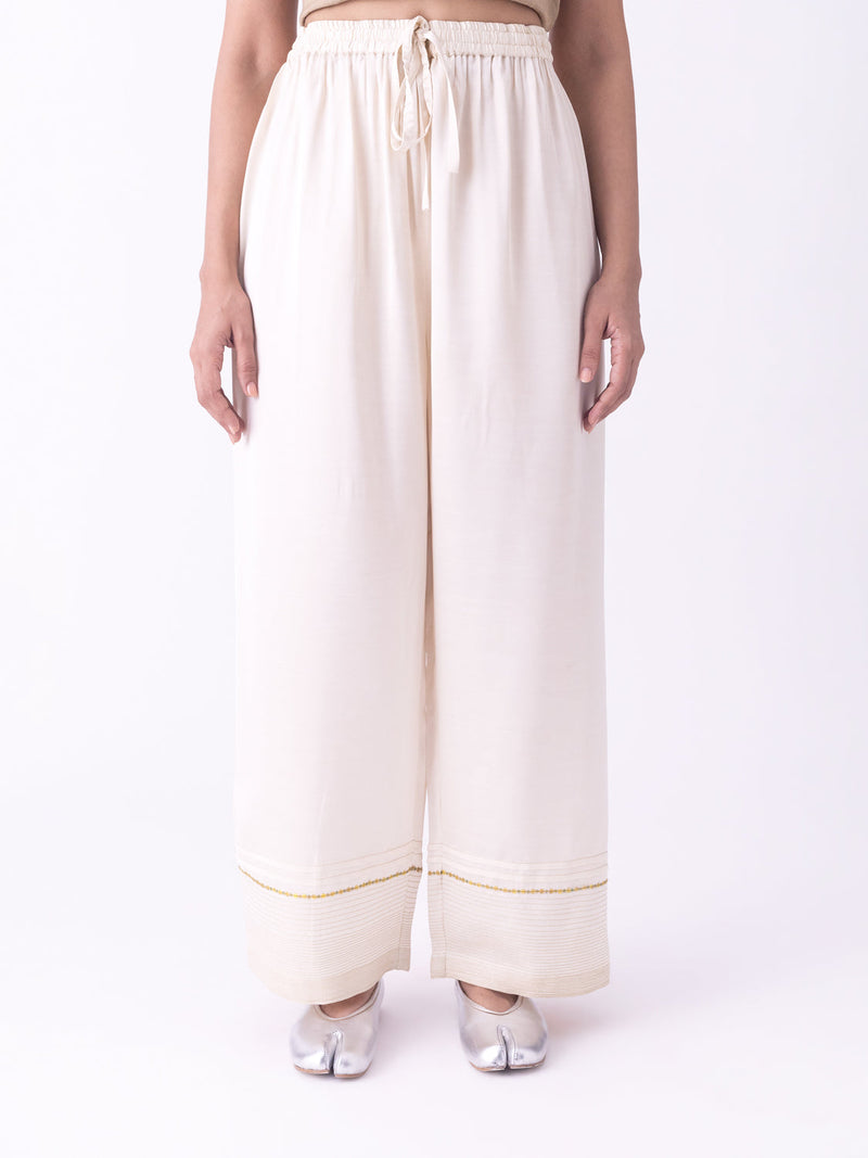 Tarasha-Pyjama linen blend pyjama/salwar by Shades of India in brown for women in Singapore