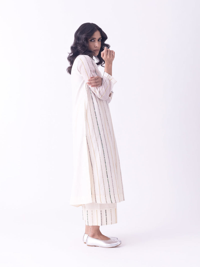Gulra-Kurta chanderi kurta/kurta set by Shades of India in beige for women in Singapore