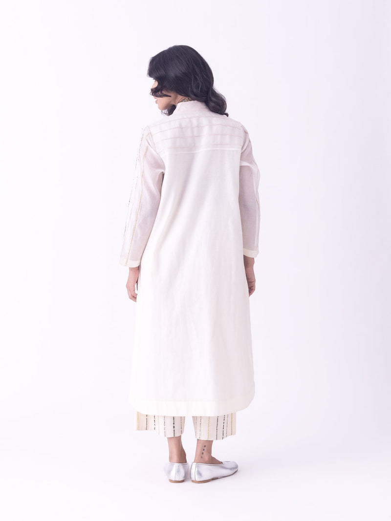 Gulra-Kurta chanderi kurta/kurta set by Shades of India in beige for women in Singapore