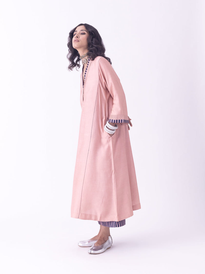 Navya-Kurta linen blend kurta/kurta set by Shades of India in beige for women in Singapore