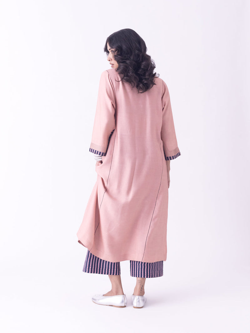 Navya-Kurta linen blend kurta/kurta set by Shades of India in beige for women in Singapore