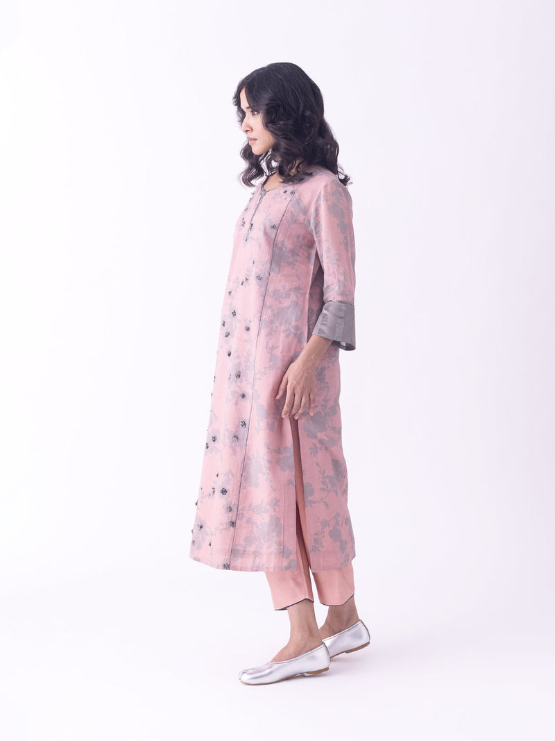 Ishira-Kurta tissue kurta/kurta set by Shades of India in beige for women in Singapore