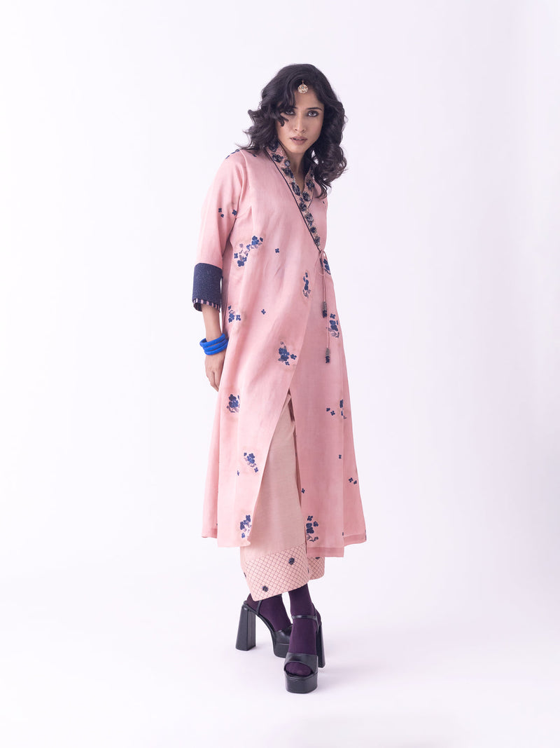 Surabhi-Kurta linen blend kurta/kurta set by Shades of India in beige for women in Singapore