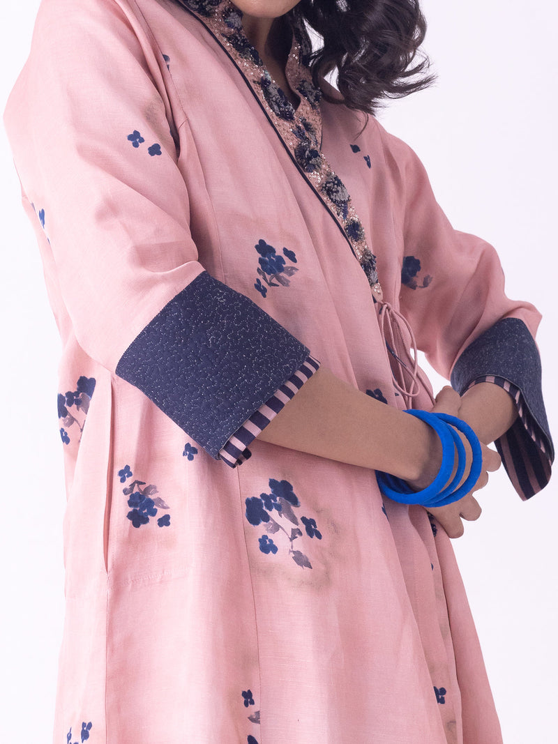Surabhi-Kurta linen blend kurta/kurta set by Shades of India in beige for women in Singapore