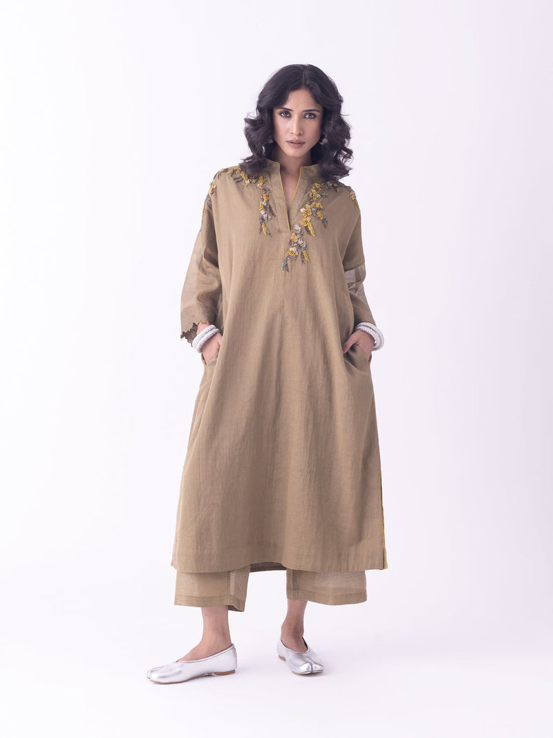 Kor-Kaftan tissue indo-western by Shades of India in grey for women in Singapore