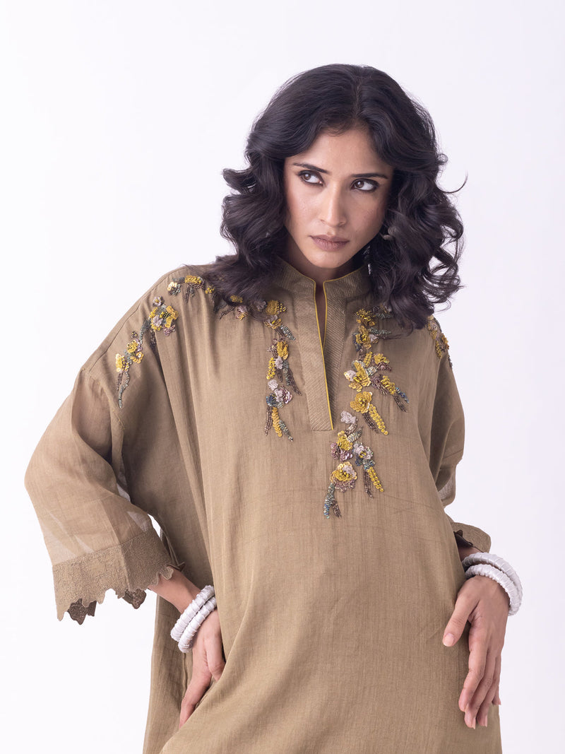 Kor-Kaftan tissue indo-western by Shades of India in grey for women in Singapore