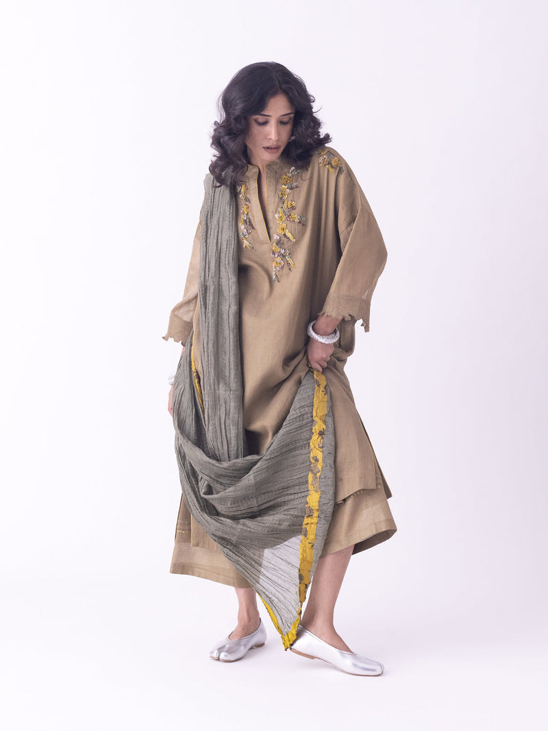 Kor-Kaftan tissue indo-western by Shades of India in grey for women in Singapore