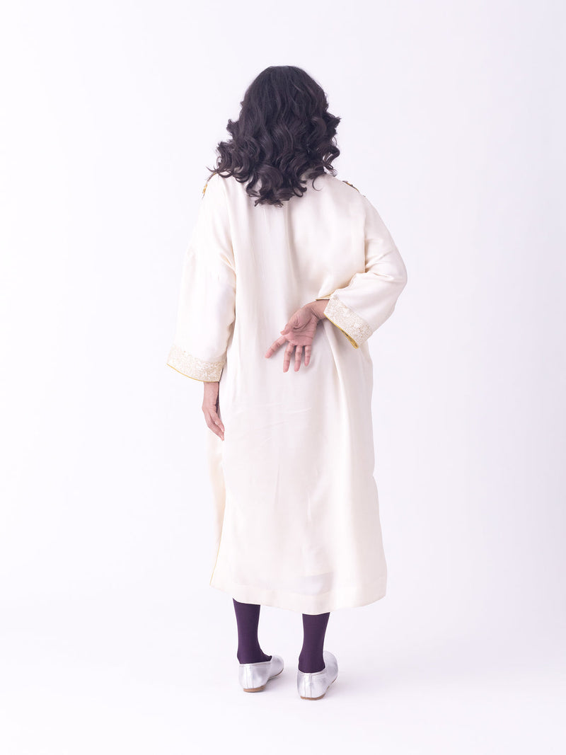 Sahar-Kaftan linen blend indo-western by Shades of India in brown for women in Singapore