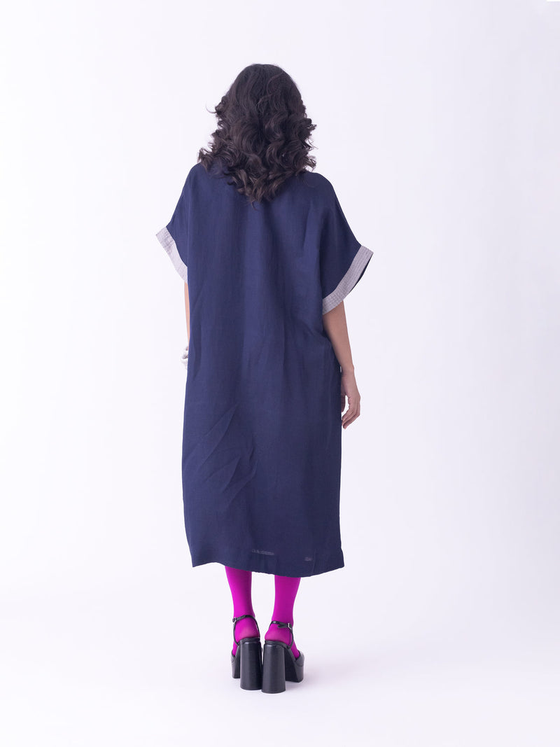 Azila-Kaftan linen blend indo-western by Shades of India in blue for women in Singapore