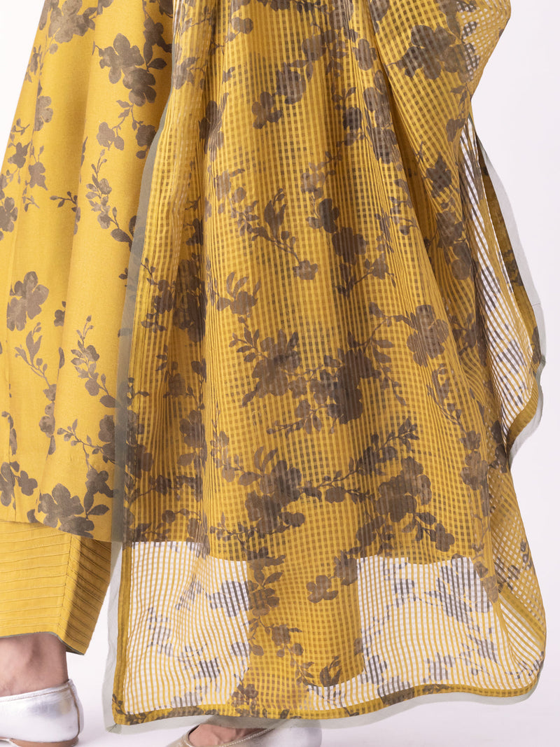 Nikhar-Dupatta silk organza dupatta by Shades of India in mustrad for women in Singapore