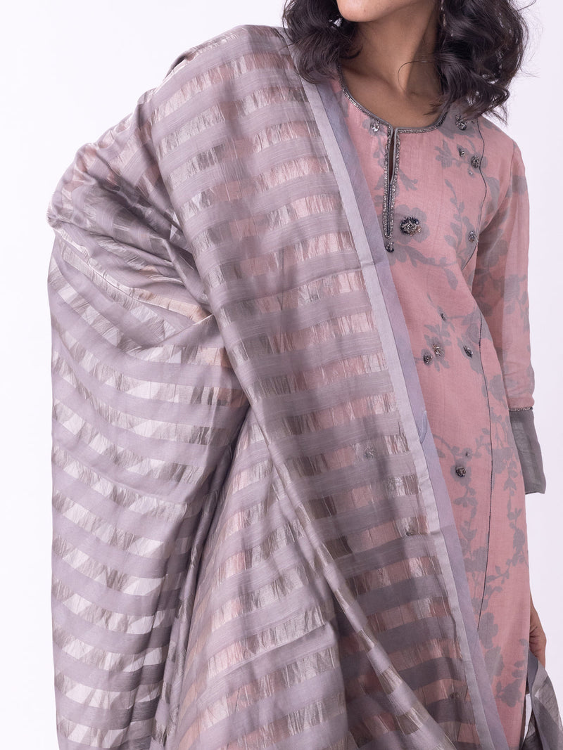 Zariya-Dupatta tissue dupatta by Shades of India in grey for women in Singapore