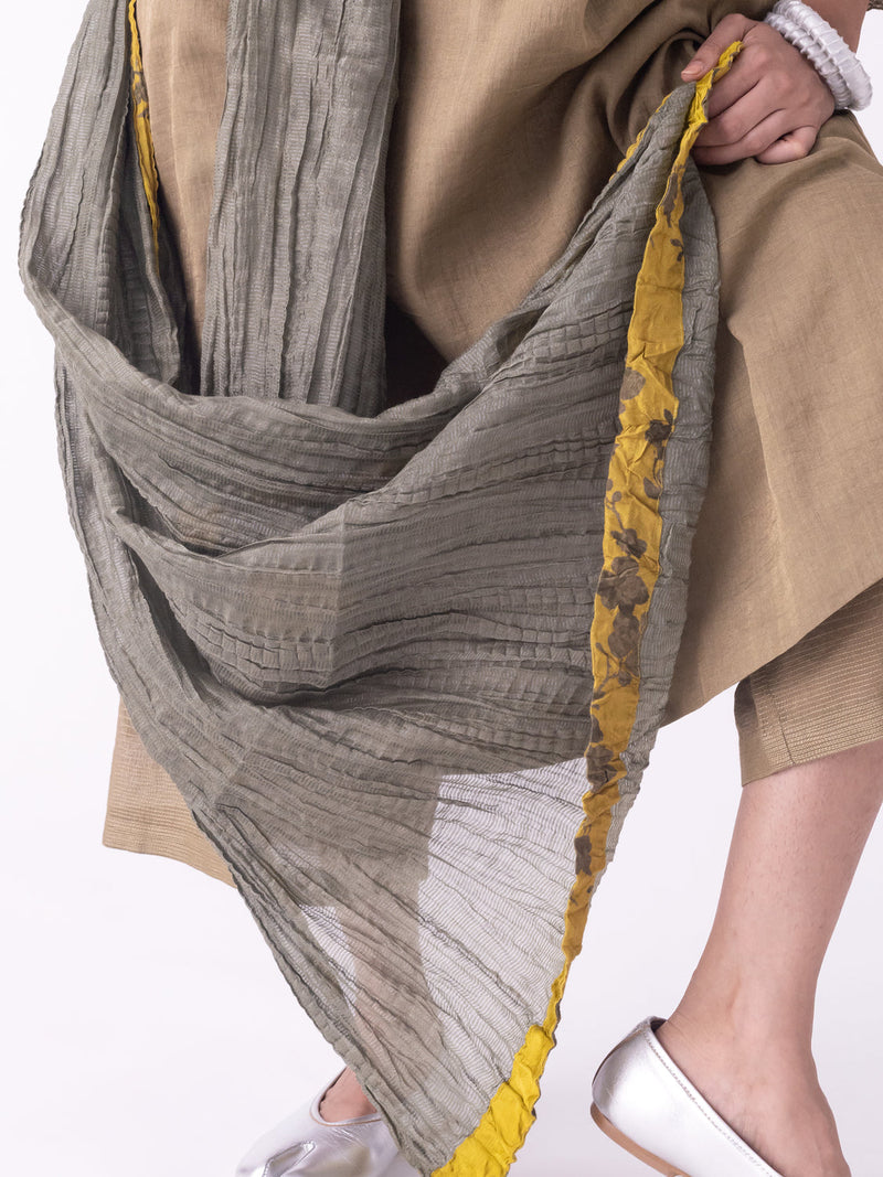 Rakta-Dupatta silk cotton dupatta by Shades of India in olive for women in Singapore
